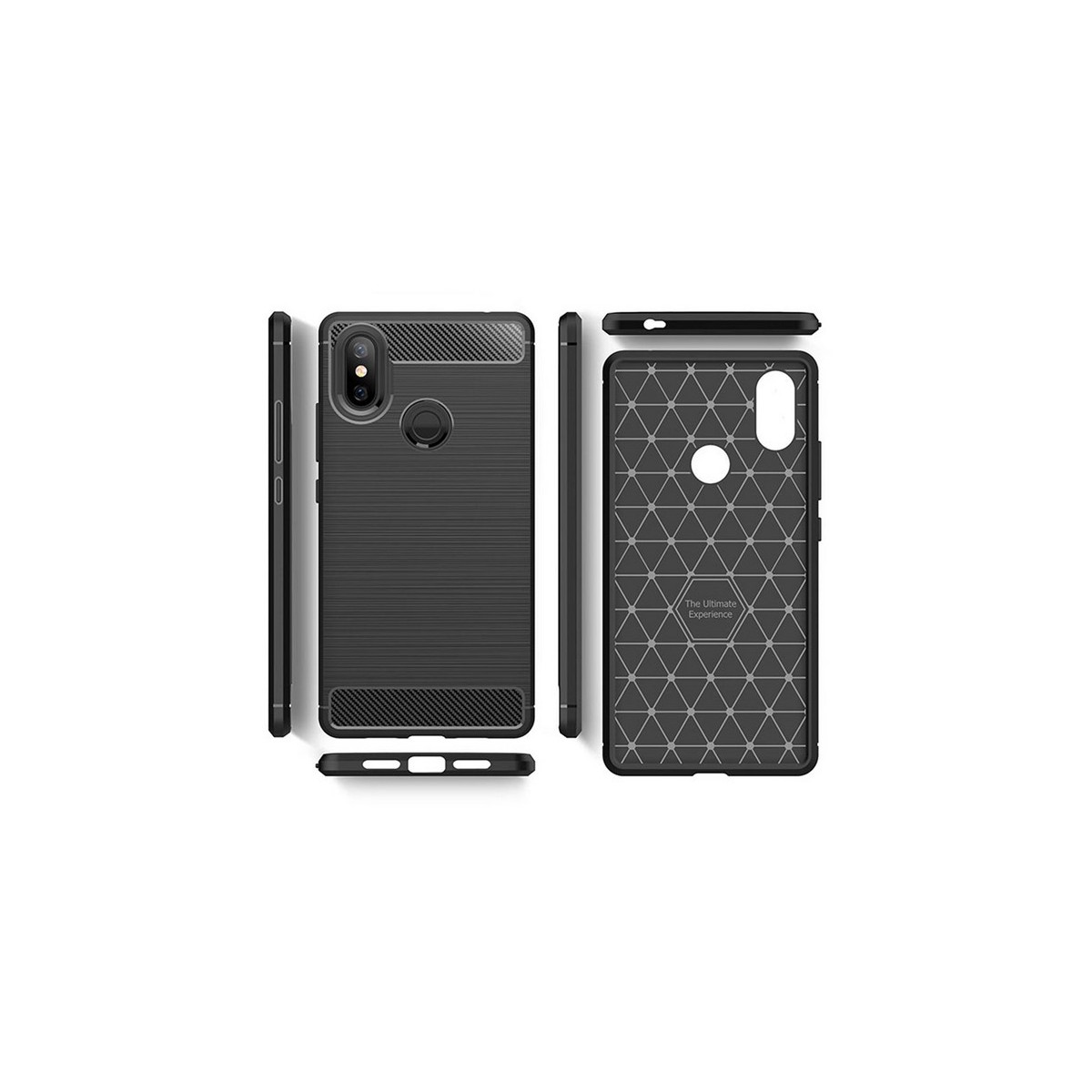 Funda Gel Tpu Tipo Carbon Negra para Xiaomi Mi 8 Se