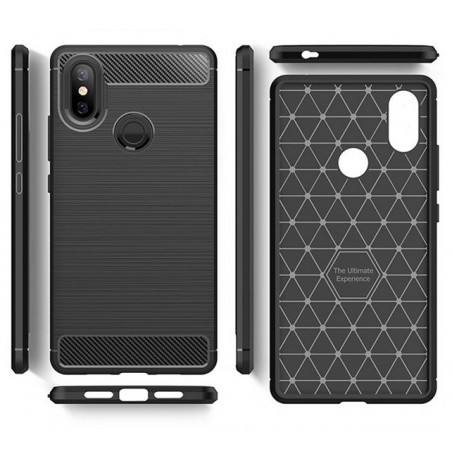 Funda Gel Tpu Tipo Carbon Negra para Xiaomi Mi 8 Se