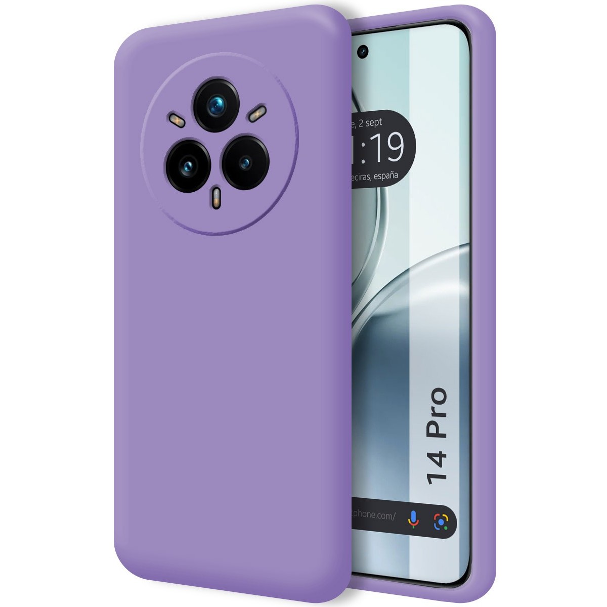 Funda Silicona Líquida Ultra Suave para Realme 14 Pro 5G color Morada