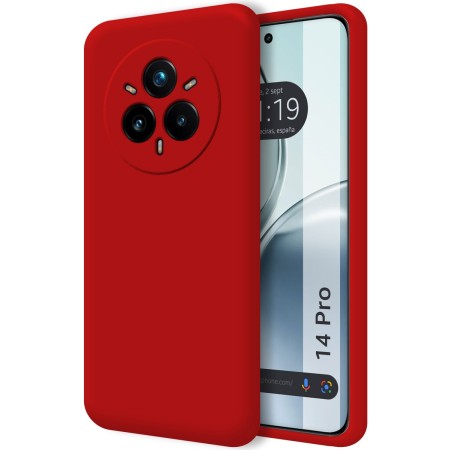 Funda Silicona Líquida Ultra Suave para Realme 14 Pro 5G color Roja