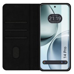 Funda Libro de Polipiel con tarjetero para Realme 14 Pro 5G color Negra 2