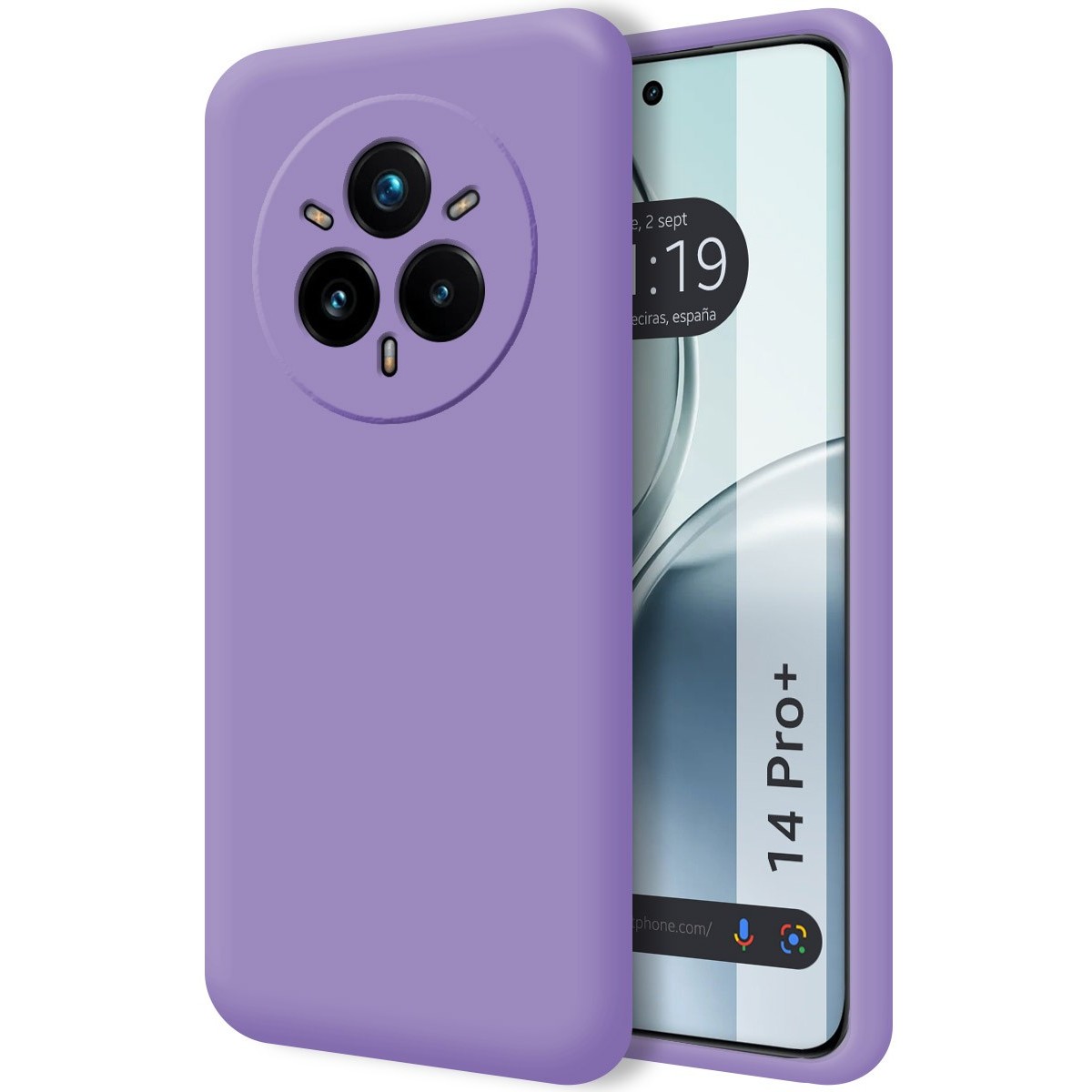 Funda Silicona Líquida Ultra Suave para Realme 14 Pro+ Plus 5G color Morada