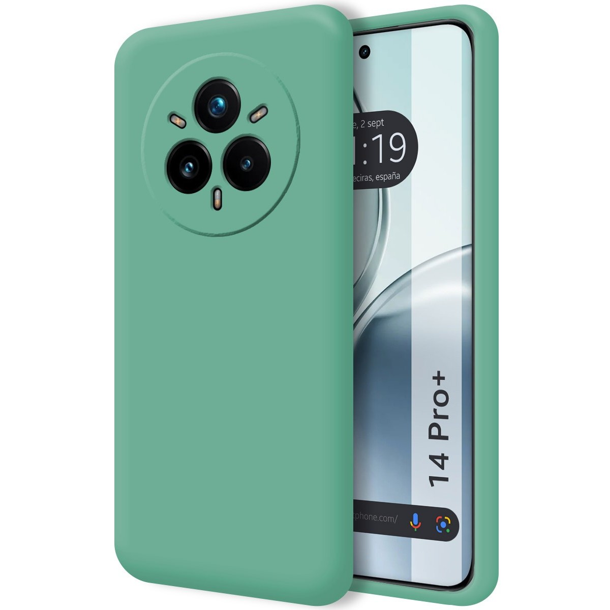 Funda Silicona Líquida Ultra Suave para Realme 14 Pro+ Plus 5G color Verde