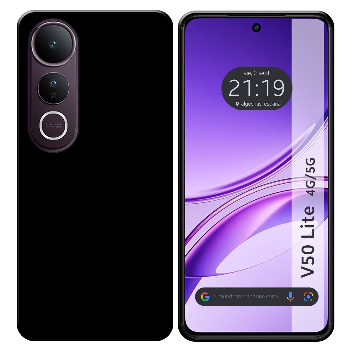 Funda Silicona Gel TPU Negra para Vivo V50 Lite 4G / 5G