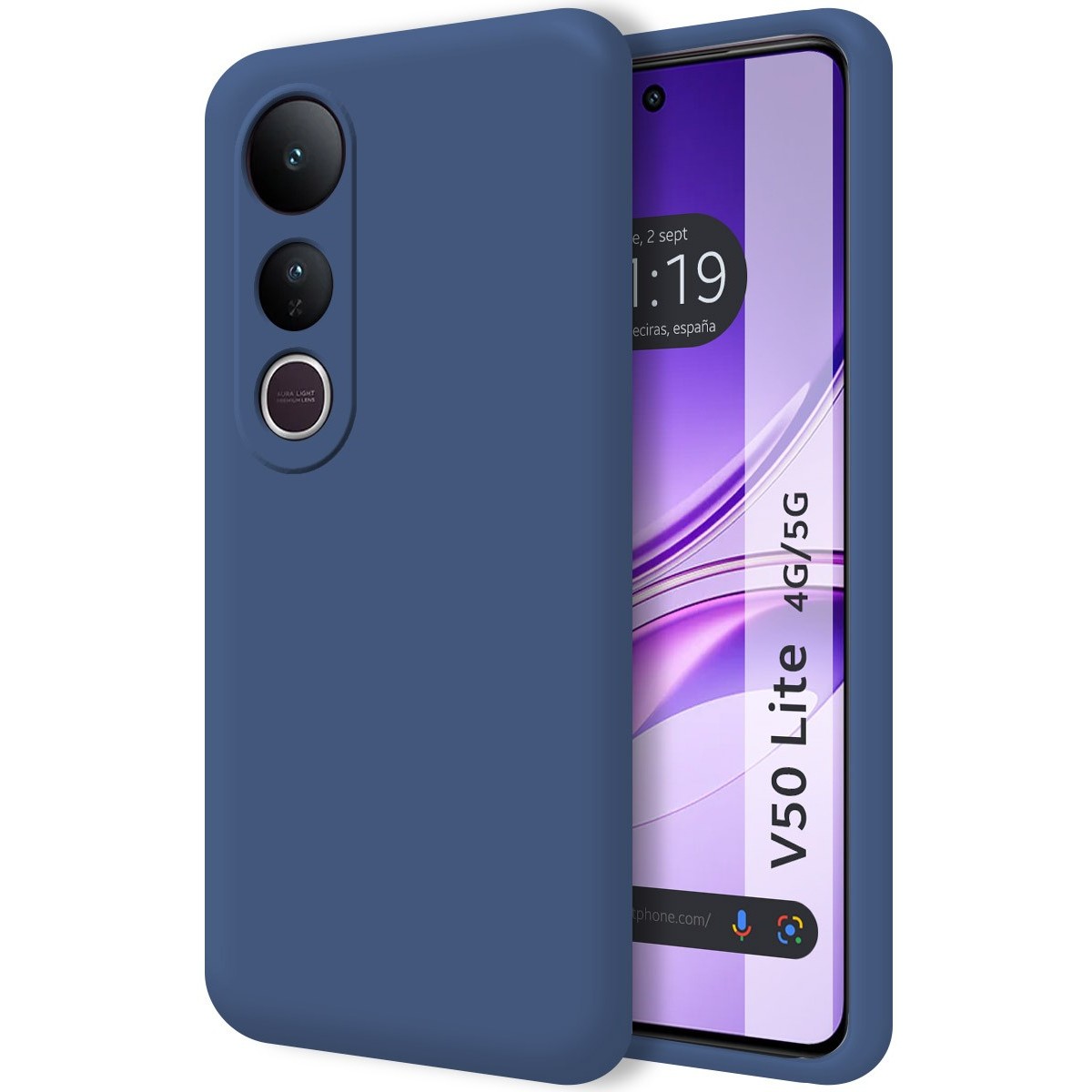 Funda Silicona Líquida Ultra Suave para Vivo V50 Lite 4G / 5G color Azul