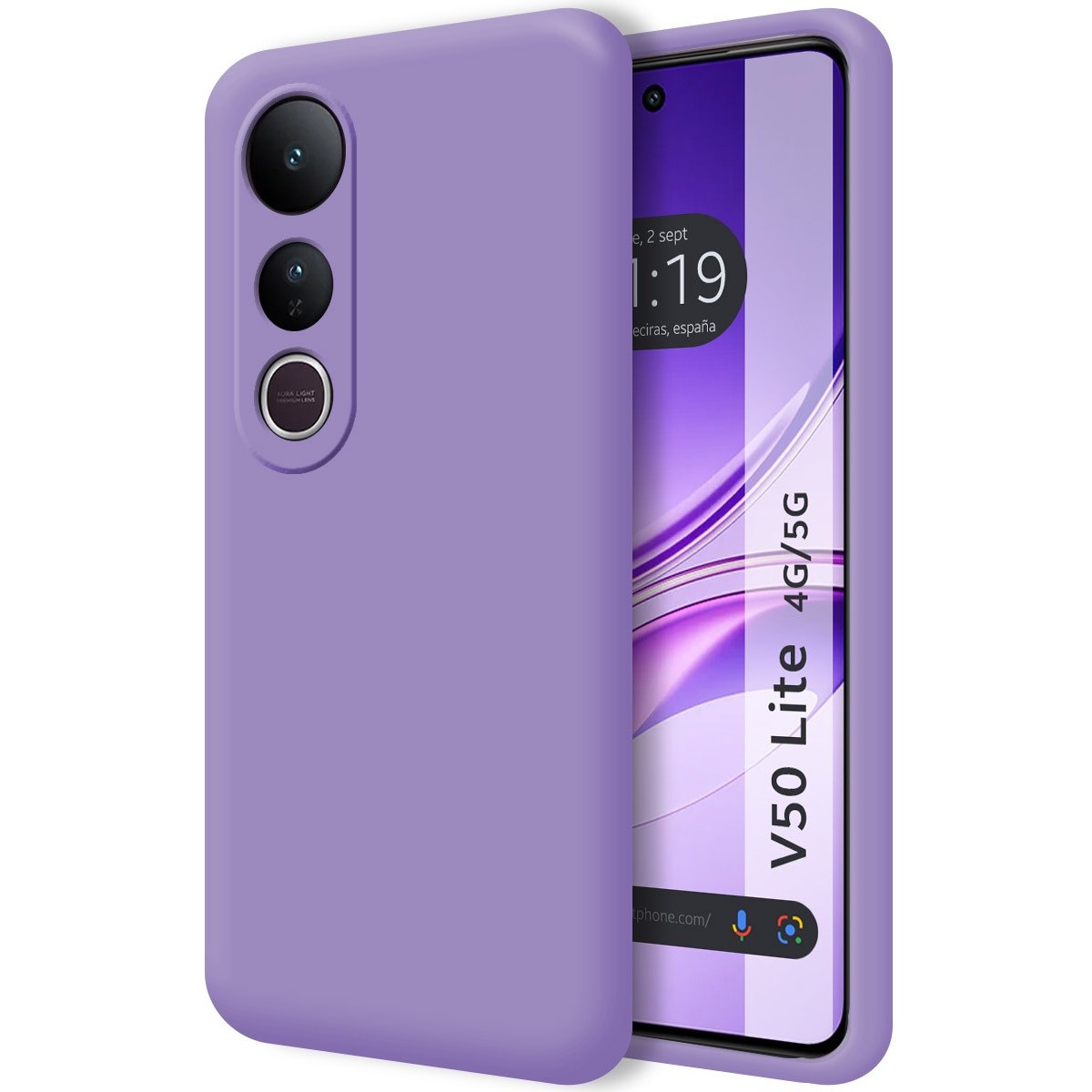 Funda Silicona Líquida Ultra Suave para Vivo V50 Lite 4G / 5G color Morada