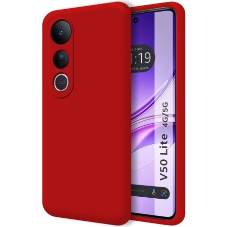Funda Silicona Líquida Ultra Suave para Vivo V50 Lite 4G / 5G color Roja