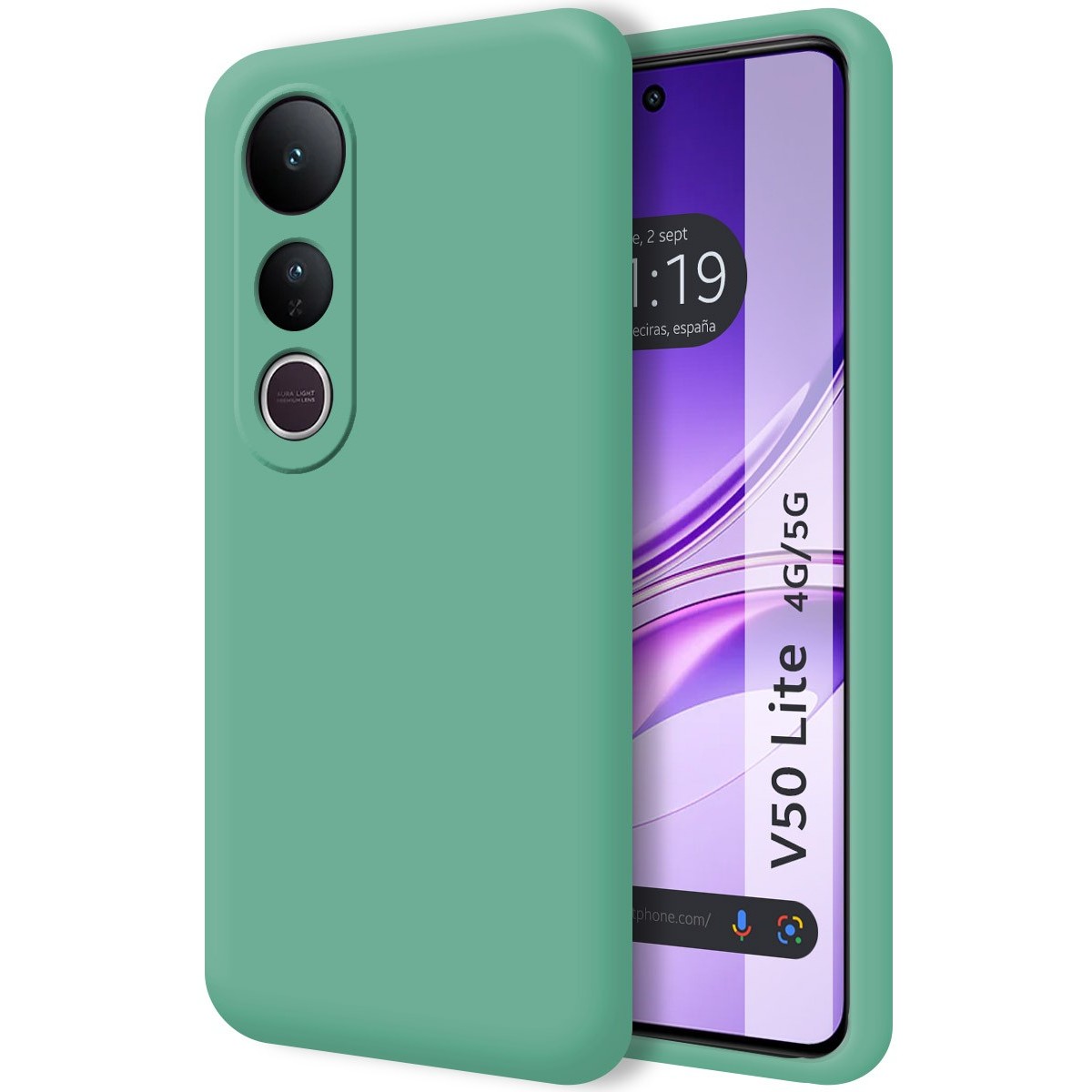 Funda Silicona Líquida Ultra Suave para Vivo V50 Lite 4G / 5G color Verde