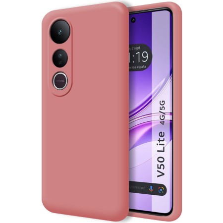 Funda Silicona Líquida Ultra Suave para Vivo V50 Lite 4G / 5G color Rosa