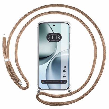 Funda Colgante Transparente para Realme 14 Pro 5G con Cordon Camel