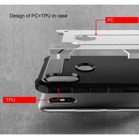 Funda Tipo Hybrid Tough Armor (Pc+Tpu) Negra para Xiaomi Redmi S2