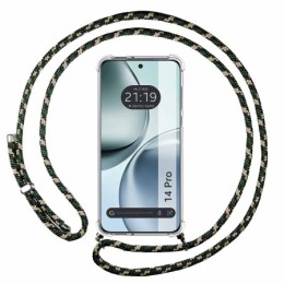 Funda Colgante Transparente para Realme 14 Pro 5G con Cordon Verde / Dorado
