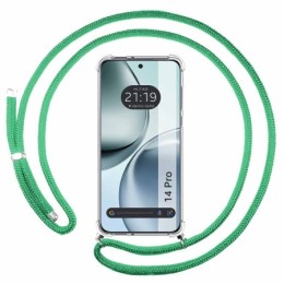 Funda Colgante Transparente para Realme 14 Pro 5G con Cordon Verde Agua