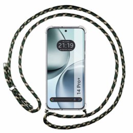 Funda Colgante Transparente para Realme 14 Pro+ Plus 5G con Cordon Verde / Dorado