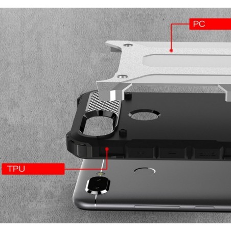 Funda Tipo Hybrid Tough Armor (Pc+Tpu) Negra para Xiaomi Redmi 6