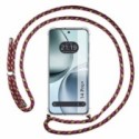 Funda Colgante Transparente para Realme 14 Pro+ Plus 5G con Cordon Rosa / Dorado