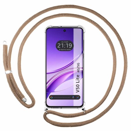 Funda Colgante Transparente para Vivo V50 Lite 4G / 5G con Cordon Camel