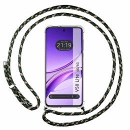 Funda Colgante Transparente para Vivo V50 Lite 4G / 5G con Cordon Verde / Dorado