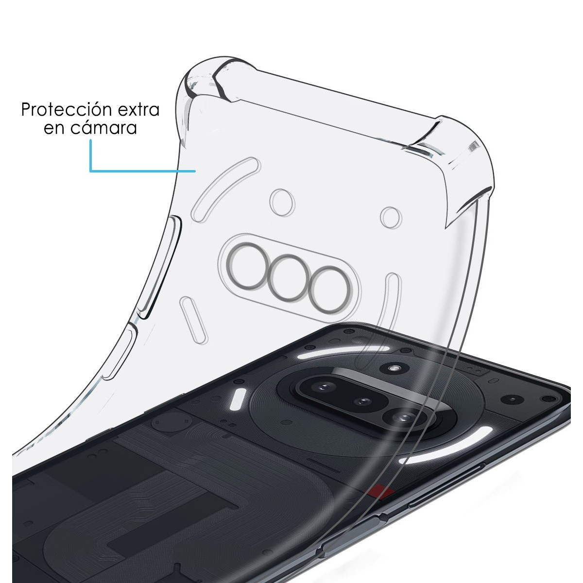 Funda Silicona Antigolpes Transparente para Nothing Phone 3a 5G