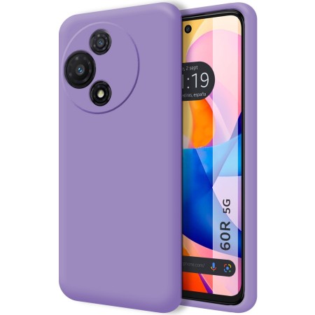 Funda Silicona Líquida Ultra Suave para TCL 60R 5G color Morada