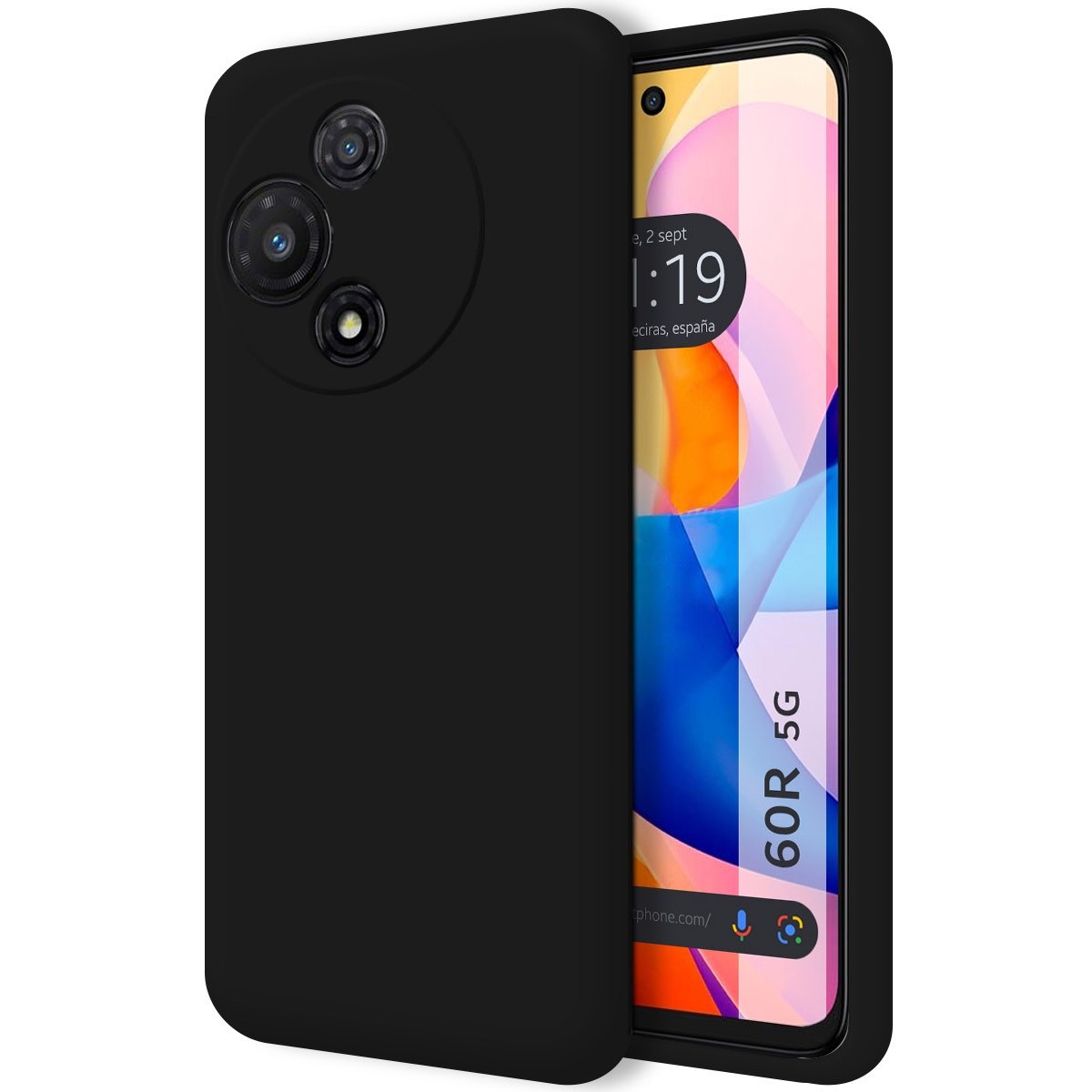 Funda Silicona Líquida Ultra Suave para TCL 60R 5G color Negra
