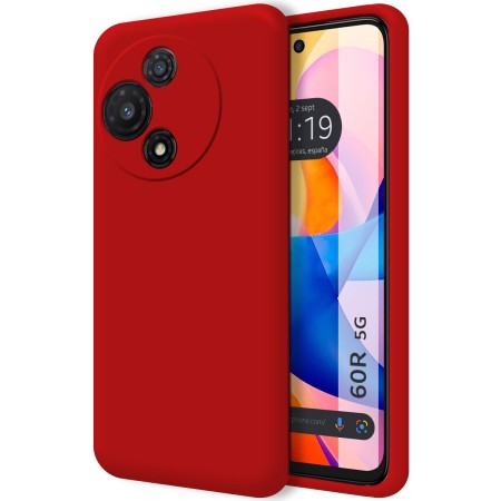 Funda Silicona Líquida Ultra Suave para TCL 60R 5G color Roja