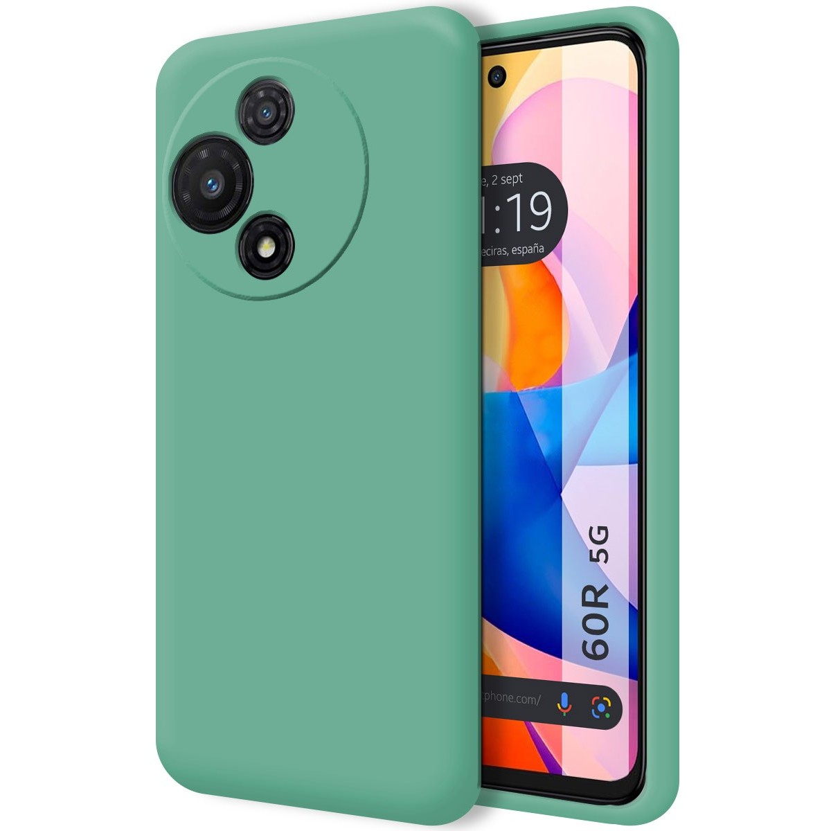 Funda Silicona Líquida Ultra Suave para TCL 60R 5G color Verde