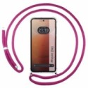 Funda Colgante Transparente para Nothing Phone 3a 5G con Cordon Rosa Fucsia
