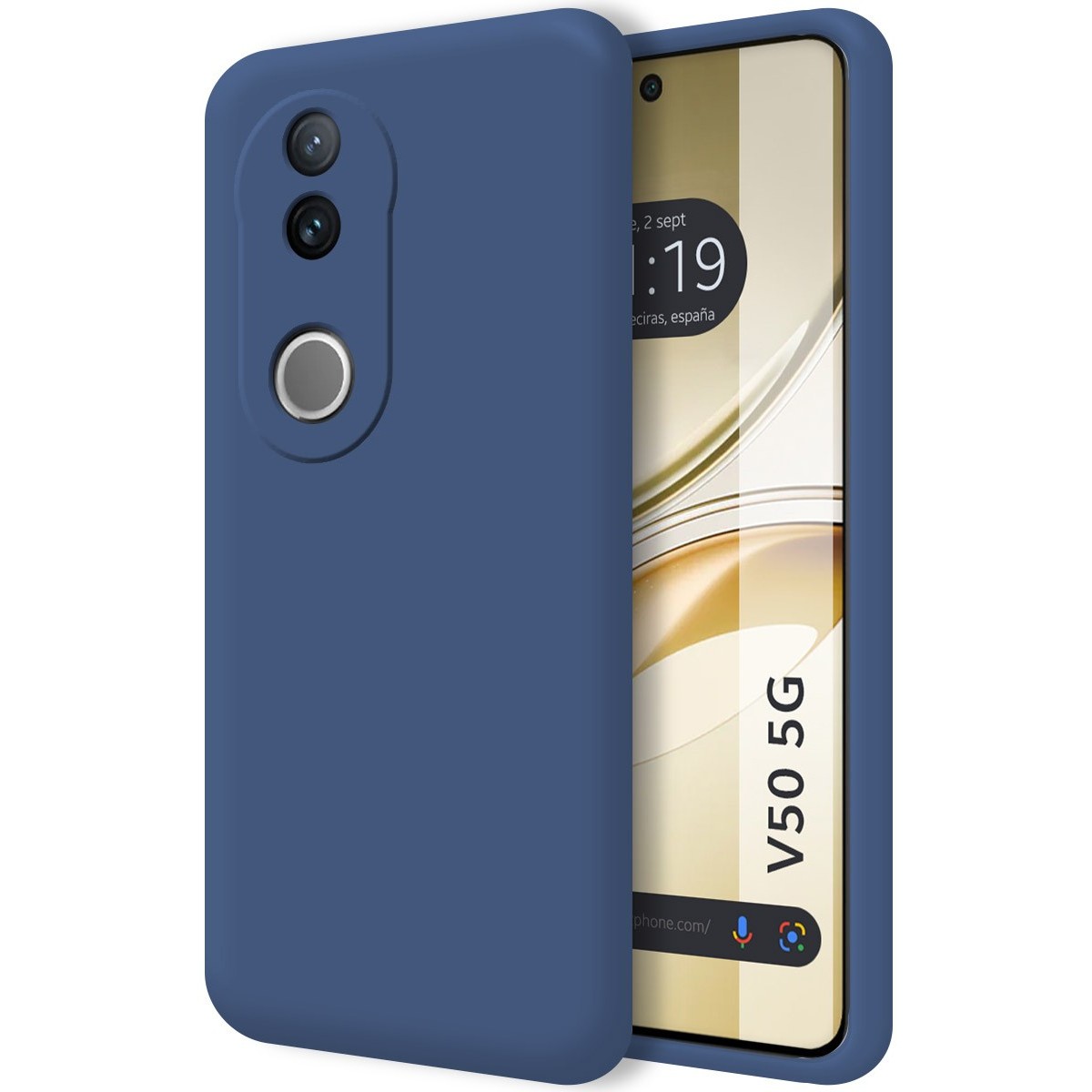 Funda Silicona Líquida Ultra Suave para Vivo V50 5G color Azul