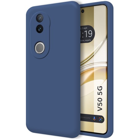 Funda Silicona Líquida Ultra Suave para Vivo V50 5G color Azul