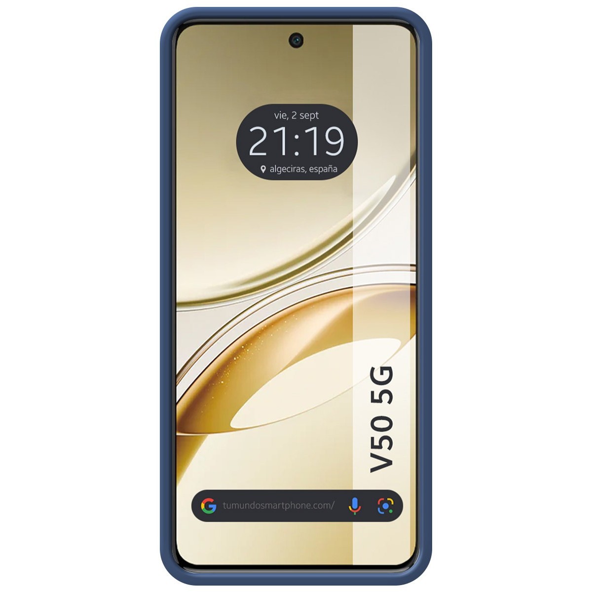 Funda Silicona Líquida Ultra Suave para Vivo V50 5G color Azul