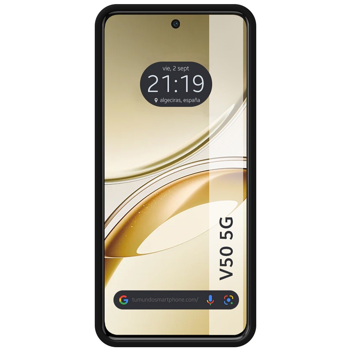 Funda Silicona Líquida Ultra Suave para Vivo V50 5G color Negra