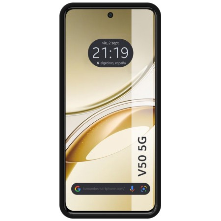 Funda Silicona Líquida Ultra Suave para Vivo V50 5G color Negra