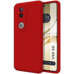 Funda Silicona Líquida Ultra Suave para Vivo V50 5G color Roja