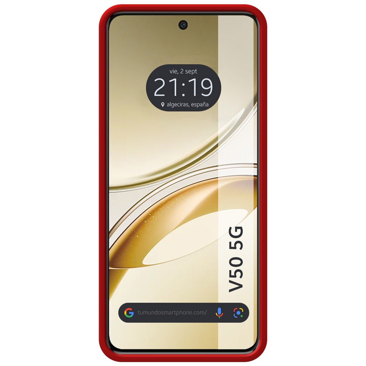 Funda Silicona Líquida Ultra Suave para Vivo V50 5G color Roja