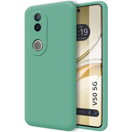 Funda Silicona Líquida Ultra Suave para Vivo V50 5G color Verde