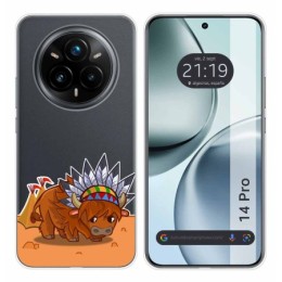 Funda Silicona Transparente para Realme 14 Pro 5G diseño Bufalo Dibujos