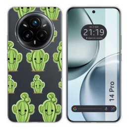 Funda Silicona Transparente para Realme 14 Pro 5G diseño Cactus Dibujos