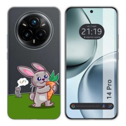 Funda Silicona Transparente para Realme 14 Pro 5G diseño Conejo Dibujos
