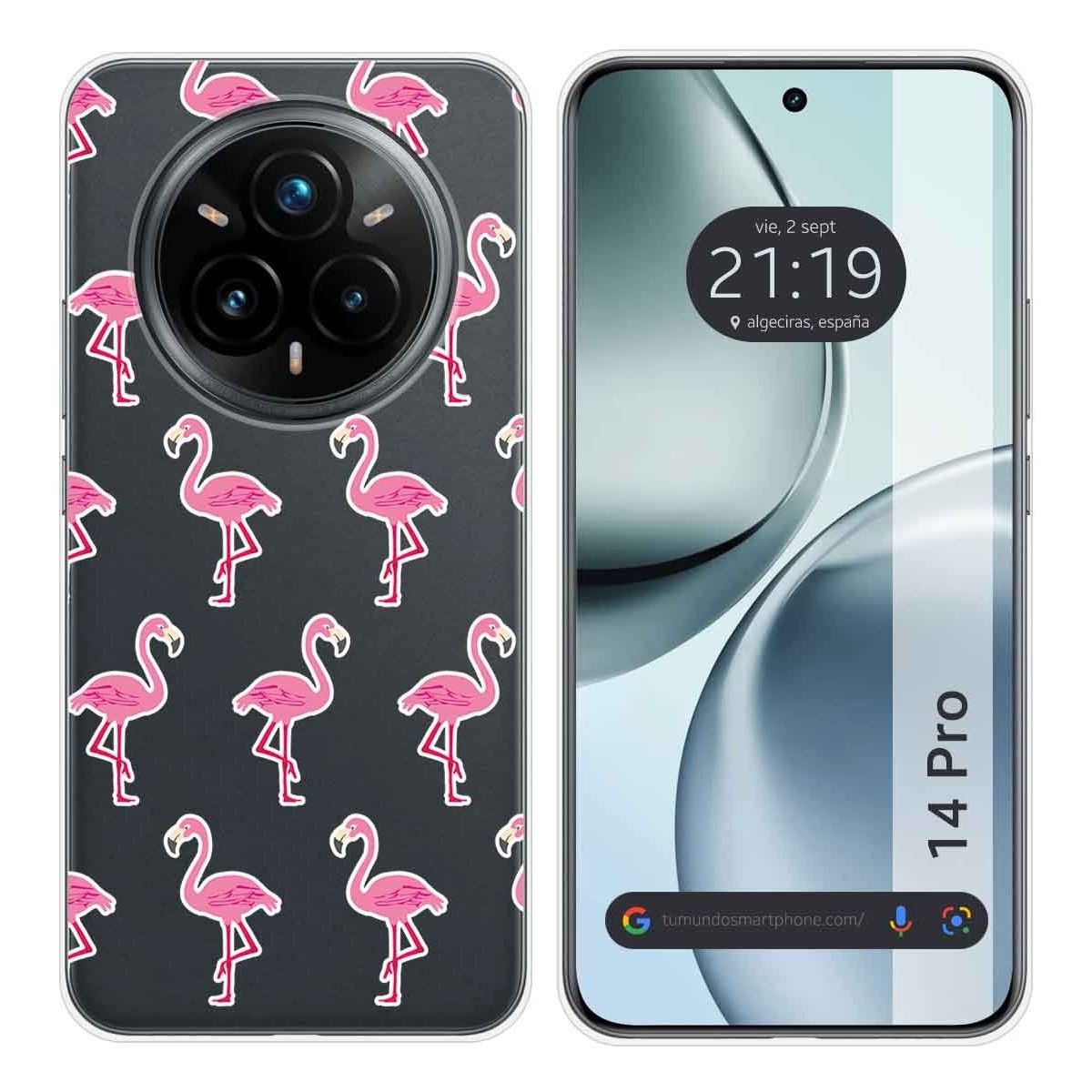 Funda Silicona Transparente para Realme 14 Pro 5G diseño Flamenco Dibujos