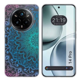 Funda Silicona Transparente para Realme 14 Pro 5G diseño Mandala Dibujos