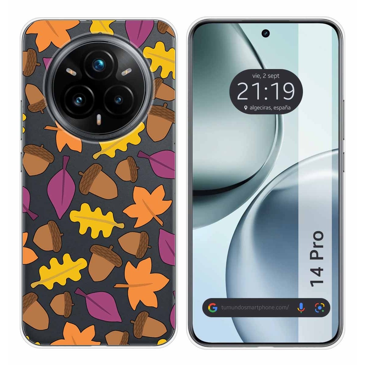Funda Silicona Transparente para Realme 14 Pro 5G diseño Otoño Dibujos