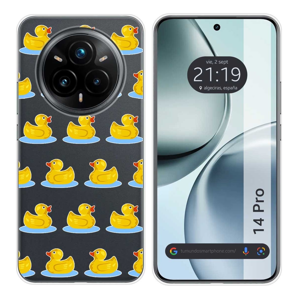 Funda Silicona Transparente para Realme 14 Pro 5G diseño Pato Dibujos