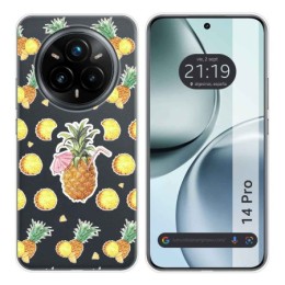 Funda Silicona Transparente para Realme 14 Pro 5G diseño Piña Dibujos