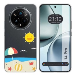 Funda Silicona Transparente para Realme 14 Pro 5G diseño Playa Dibujos