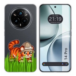 Funda Silicona Transparente para Realme 14 Pro 5G diseño Tigre Dibujos