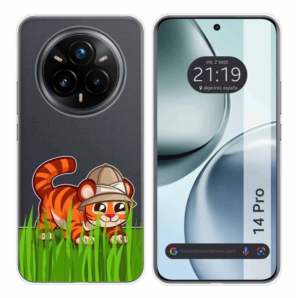 Funda Silicona Transparente para Realme 14 Pro 5G diseño Tigre Dibujos