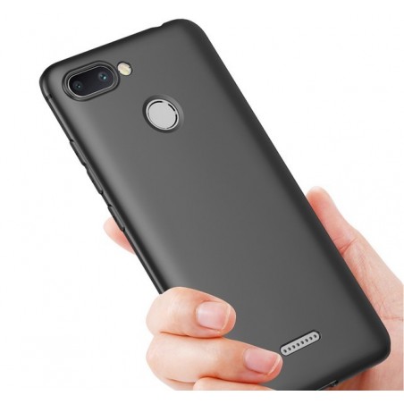 Funda Gel Tpu Tipo Mate Negra para Xiaomi Redmi 6
