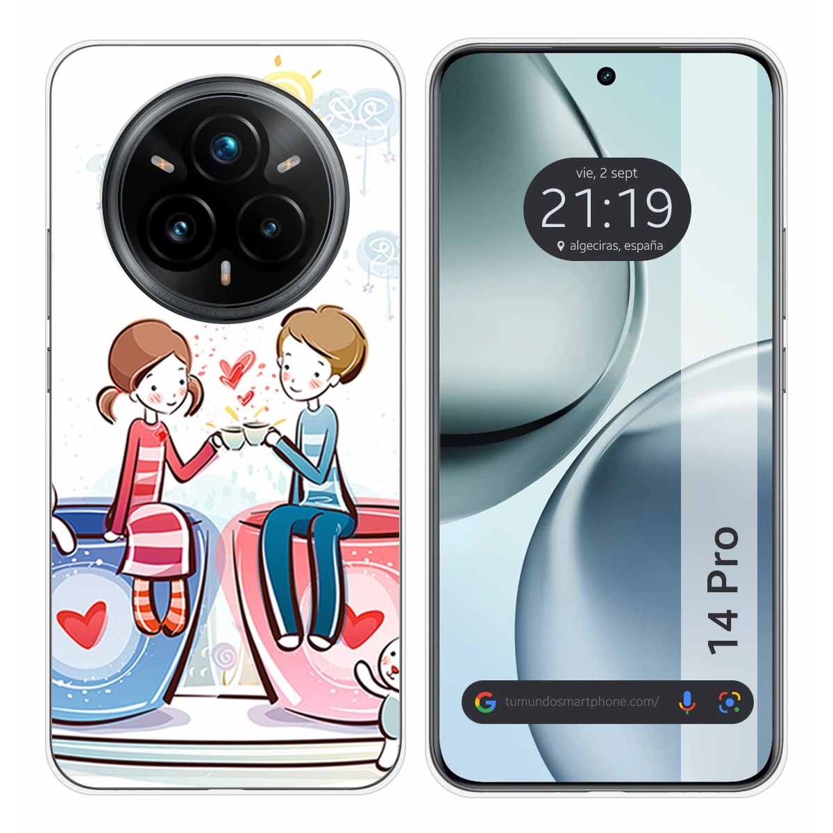 Funda Silicona para Realme 14 Pro 5G diseño Café Dibujos