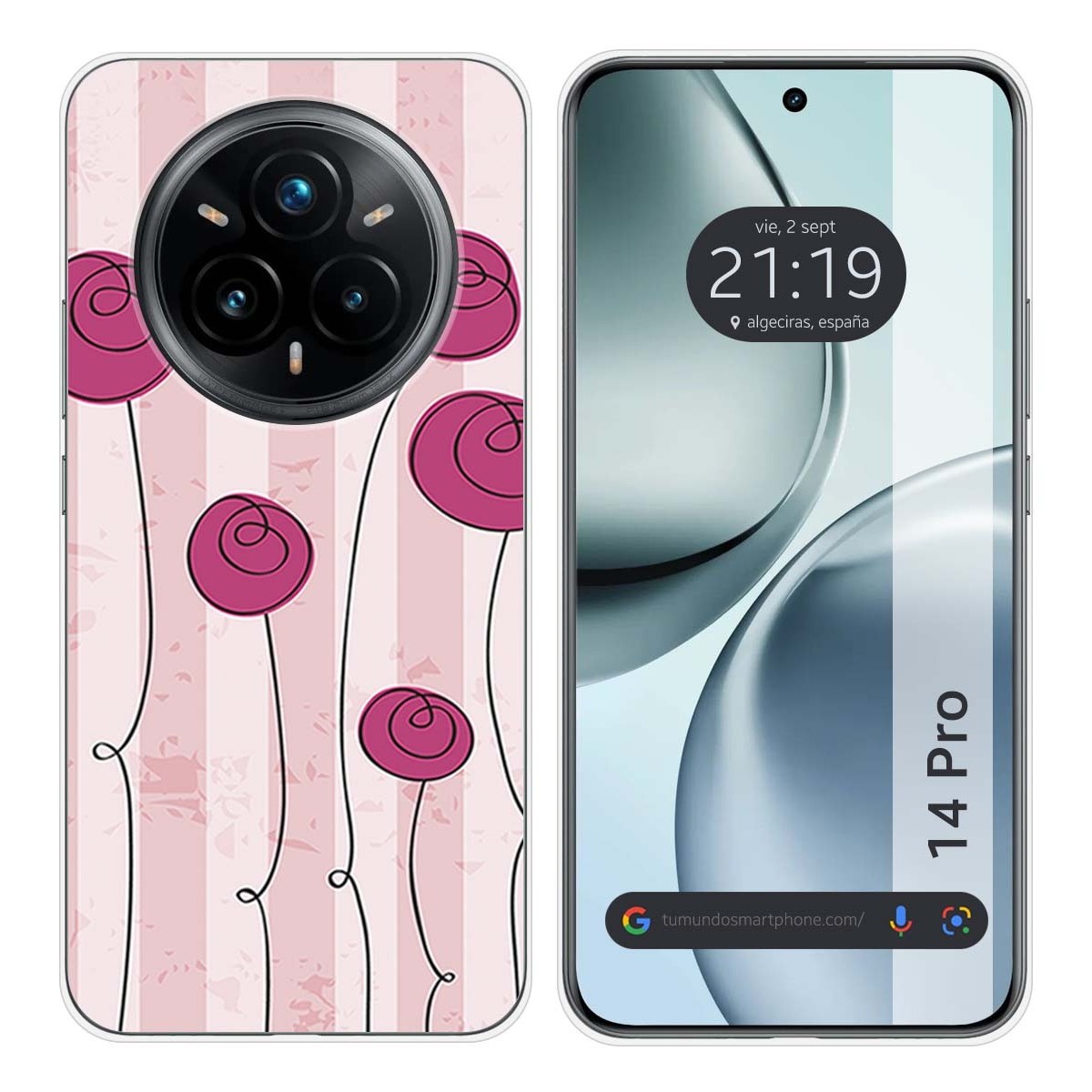 Funda Silicona para Realme 14 Pro 5G diseño Flores Vintage Dibujos